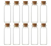 10 Mini Glass Bottles With Cork Lids - 10ML Empty Spell Jars, Tiny Wishing Bottles For Crafts, Decoration & Wedding Party