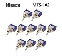 10 Miniature SPDT 3Pin Toggle Switches ONON 6A 125VAC, MTS102 Series for Reliable Electrical Connections