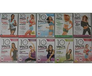 10 MINUTE SOLUTION MEGA COLLECTION - 10 DVD'S: TARGET TONING / BELLY BUTT & THIGH BLASTERS / RAPID RESULTS PILATES / PILATES FOR BEGINNERS / PERFECT BODY / DANCE YOUR BODY THIN / QUICK TUMMY TONERS...