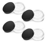 10 ml/ 0.34oz Refillable Loose Powder Container 4PCS Plastic Loose Powder Compact Container DIY Empty Makeup Powder Travel Container Case with Elasticated Net Sifter