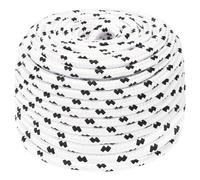 vidaXL Braided Boat Rope White 10mmx25m Polyester - High Tensile, UV, Abrasion & Chemical Resistant
