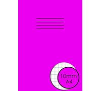10 mm A4: Notebook a4 10mm , school creative and exercise book, 10 mm squares maths notebook, 60 pages ,1 cm Squared Quad Ruled Grid Notebook for ... science , A4 paper large size ,Purple cover