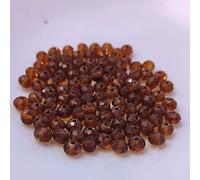 (10 mm / brown) glass beads - craft beads made of glass faceted crystal diamond look hole beads for crafting threading bracelets dream catcher colourful set DIY small large children's jewellery