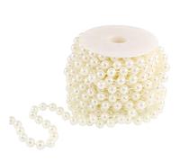 10 mm Large Ivory Pearls Faux Crystal Beads by the Roll for Wedding Party Decoration (10m Length)
