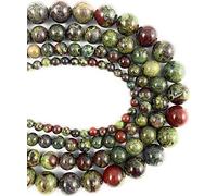 10 mm Natural Dragon Blood Jasper Gemstone Round Beads for Jewelry Making - 15.5 inch Strand. ZW-A-1423