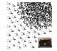 10 mm Studs for Clothing, 500Pcs Studs DIY Square Silver Pyramid Studs and Spikes Metal Spike Studs Punk Spikes Stud for Clothings Punk Spikes and Studs for Leathercrafts DIY Projects Bags Belt Shoe