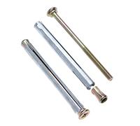 10 mm x 182 mm Metal Frame Anchor Sleeve, Concrete Anchorage Fixing Pozi Drive Screw with Metal Expancion Wall Plug for Metal, Plastic, Wooden Windows and Doors Instalation (5 pcs)