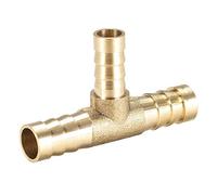 10 mm x 8 mm x 10 mm Brass Hose Reducer Barb Fitting T-Shaped Barbed Connector 3 Way Air Water Gas Fuel