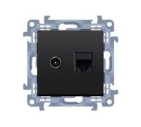 10 MODULE BLACK MATTE SATELLITE SOCKET TYPE F + CASFRJ455.01/49