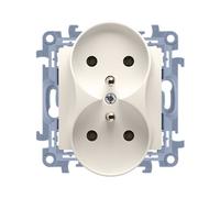 Simon 10 Double Socket with/u Cream 16A 250V IP20 CGZ2M.01/41