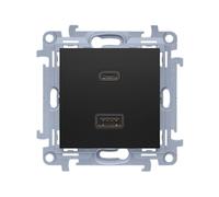 10 MODULE MATTE BLACK CHARGER 2X USB TYPE C 30W CEC2CAQ.01/49