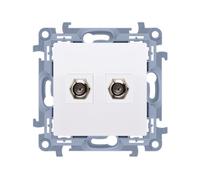 10 MODULE WHITE SOCKET 2X TV TYPE F 10 CASF2.01/11