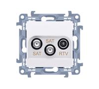 Simon 10 Dual Antenna Socket SAT-SAT-RTV White CASK2.01/11