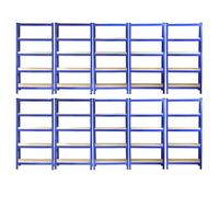 2 x 10 Blue Steel 5 Tier 75cm Garage Warehouse Racking Shelving Storage Unit