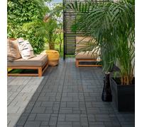10 x Mosaic Garden Patio Interlocking Composite Decking Floor Tiles 30x30cm