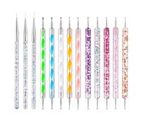 10 Nail Art Dot Drill Pens And 3 Drawing Pens, Double-Headed Nail Art Beauty Accessories, Finger Painting Dot Flower Tools, Acrylic Indentation Pens.