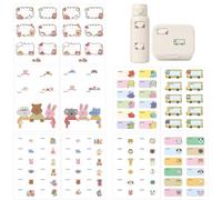 10 Name Stickers Children's School - Personalised Labels with Cute Animal Cartoons for Pens, Bottles & Clothes, Multicoloured & Choice of Designs