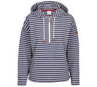 Trespass Womens Casual Hoodie Softly - Yarn-Dyed Stripe, Soft Hand Feel, Brushed, Grown on Hood, Cord Ties, Kangaroo Pocket, 1/2 Zip, Side Vents, Long Sleeves, Contrast Trims Navy