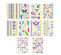 10 Neon Tattoo Stickers, Painted Fluorescent Stickers, Uv Waterproof Fake Tattoos, Neutral Temporary Tattoo Stickers, Suitable for Concerts, Bars, Parties, Gatherings