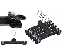 10 New Black 30cm Clip Hangers Clothes Trousers Shorts Skirts Thin Space Saving