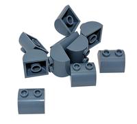 10 NEW LEGO Slope, Curved 2 x 2 x 1 Double with 2 Studs Sand Blue
