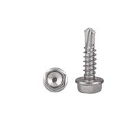 10 No.6 x 3/8" 3.5 x 9.5mm Hex Head Self Drilling Hexagon Screws Self Tapping Buzz Screw for Ventilation Pipes, Fans, Metal Rails
