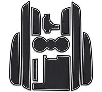 10 Non-Slip Rubber Storage Mats for Jaguar XF 2011-2015, Interior Door Dust-Proof Mats with Cup Holder Pad, White