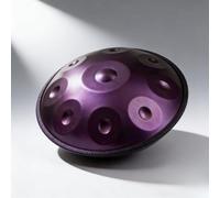 10 Note Handpan Drum 22" in D Minor 432Hz/440Hz Percuss Instrument for Mtat Includes Bag Stic and Stand - Dark Purple Color
