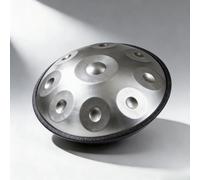 10 Note Handpan Drum 22" in D Minor 432Hz Percuss Instrument for Mtat Includes Bag Stic and Stand - Silver h Perfect for Relaxat and Sound Therapy