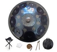 10 Notes 22 Inch Handpan, D-Minor 440 Hz Steel Drum Percussion Instrument, Mandala Musical Performance Handmade Healing Musical Instrument Gift Blue