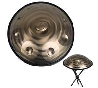 10 Notes 432Hz/440Hz Handpan Drum Steel Hand Drum D-Moll mit weichem Handpan-Etui, robustem Ständer, Schlägeln und staubfreiem Tuch (Größe: 432 Hz)