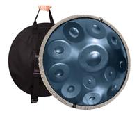 10 Notes Handpan Drum 432 Hz 22 Inches D Minor Kurd Hand Pan for Meditation and Yoga, Professional Steel Drum with Foldable Stand, Mallets and Travel Backpack(Blue,440HZ/12Note)