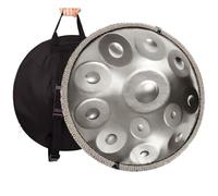 10 Notes Handpan Drum 432 Hz 22 Inches D Minor Kurd Hand Pan for Meditation and Yoga, Professional Steel Drum with Foldable Stand, Mallets and Travel Backpack(Silver,432HZ/10Note)