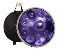 10 Notes Handpan Drum 432 Hz 22 Inches D Minor Kurd Hand Pan for Meditation and Yoga, Professional Steel Drum with Foldable Stand, Mallets and Travel Backpack(Deep purple,440HZ/9Note)