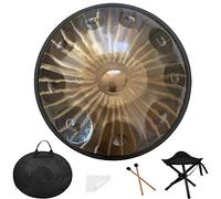 10 Notes Handpan Drums Sets, 440Hz D Minor Steel Hand Drum, Professional Handpan Steel Drum with Drum Bag, Mallets, Drum Stand