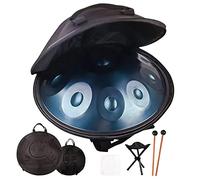 10 Notes Steel Hand Drum, 22 Inches Handpan in D Minor, 432Hz Handpan Drum with Handpan Stand, Handpan Case, Durable Mallets