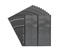 10 Numismatic Prophila Coin Sheets, 20 Pockets up to 34 mm Ø, e.g. 5 DM, 2 DM