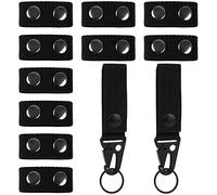 10 Nylon Duty Belt Keepers with 2 Tactical Buckles, Double Snaps, Carabiner Hook for Outdoor Sports & Military Equipment