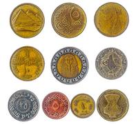 10 Old Coins From Arab Republic Of Egypt. Collectible Coins Egyptian Piastres, Pound. Perfect Choice For Your Coin Bank, Coin Holders And Coin Album