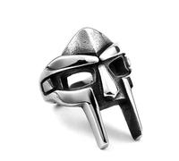 (10, One size) Classic Goth Hip Hop Mf Doom Mask Rings For Men Gladiator Punk Style Egyptian Pharaoh Male Ring Vintage Halloween Jewelry Gift