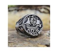 (10, One size) Vintage Gothic Mens Stainless Steel Viking Rings Unique Octopus Tentacle Pirate Ship Ring Norse Amulet Jewelry Size 7-15