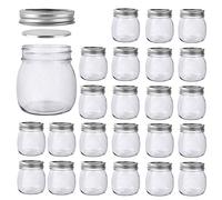10 oz Mason Jars, 24 Pack 300ml Glass Canning Jars with Regular Mouth Lids, Glass Jars Storage Containers for Overnight Oats, Jam, Jelly, Honey, Beans, Spice, Wedding Party Favors, Shower Favors