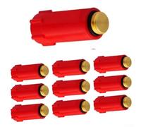 10 Pack 1/2 Plastic Construction Adapters Featuring Brass Thread Insert for Secure For Water Pipe Leakage Evaluation (RED)