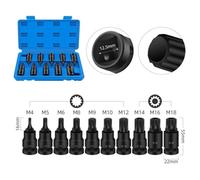 10-Pack 1/2" Square Drive 12-Point Socket Adapters for Power Tools - Forged Chrome Vanadium Steel, 4 mm to 18 mm, 55 mm Long, Heavy-Duty