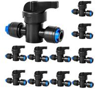 10 Pack 1/4" Drip Irrigation Shut Off Valve, Quick Connect Universal Drip Irrigation Tubing Coupling Valve, Connector Locking Fitting for Sprinkler or Drip Irrigation System
