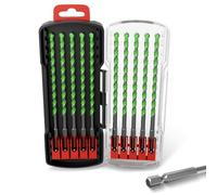 10 Pack 1/4 inch Masonry Drill Bit Set - Carbide Tip Hex Shank Concrete Drill Bits for Brick, Tile, Cement, Glass & Plastic 6mm