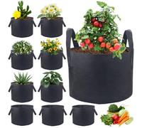 10 Pack 10 Gallon Vegetable Grow Bags,Gardening Plant Growing Bags,Thickened Breathable Non-woven Fabric Plant Pots with Handles,Indoor Outdoor Grow Containers for Vegetable/Flower/Strawberry/Tomatoes