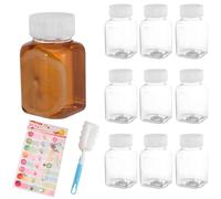 10 Pack 100ml Ginger Shot Bottles with Lids, Leak-Proof PET Small Juice Bottles for Homemade Shots, Syrups, Smoothies, Clear & Portable