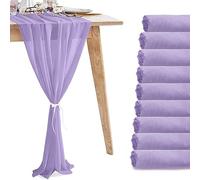 10 Pack 10ft Light Purple Chiffon Table Runners,Wedding Table Runner,Sheer Romantic Tulle Table Runner for Christmas Wedding Bridal Tea Party Baby Shower Birthday Party Table Decorations(120 x 12 in)