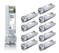 10 pack,10G Multimode SFP+ LC Module, 10GBase-SR Fiber Transceiver for Cisco SFP-10G-SR, Meraki MA-SFP-10GB-SR, Ubiquiti UniFi UF-MM-10G, Mikrotik, Netgear and More (MMF,850nm,300m,DDM)